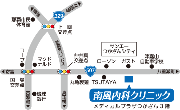 南風内科クリニック 地図